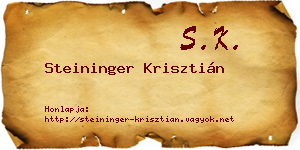 Steininger Krisztián névjegykártya